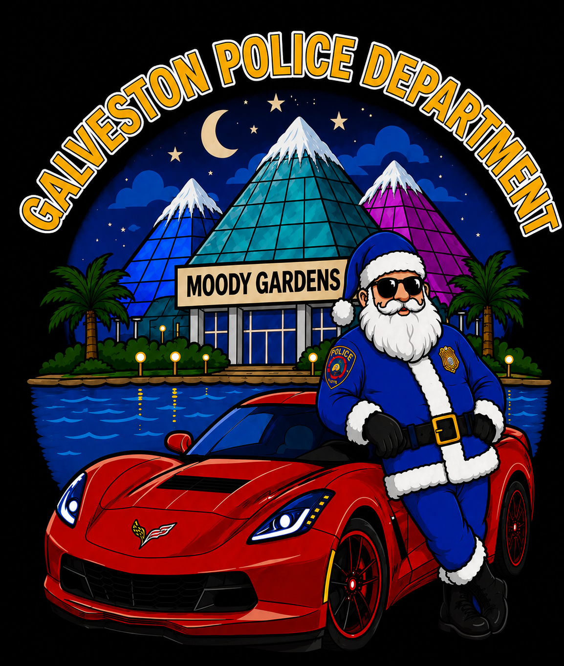 Galveston Police Department Christmas at Moody Gardens artwork